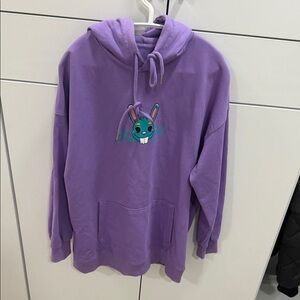 Purple Hoodie with Bunny Graphic